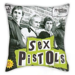 Awesome Sex Pistols Pillow cover Cream and Black with Lime Green Logo